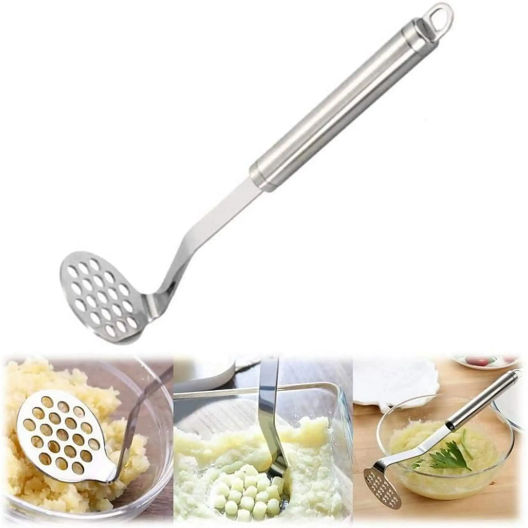 

Potato Masher Potato Ricer with Soft Grip Non-Slip Handle, Kitchen Non-Stick Food Masher for Mashed Potatoes Vegetable & Fruits