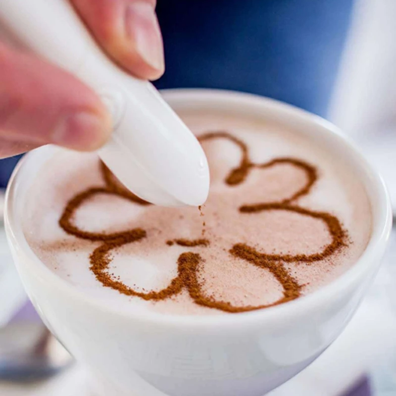 Coffee Carving Pen Drawing Pen Reusable Cake Decorating Pen Electrical Latte Art Pen Spice Cappuccino Decoration Pen