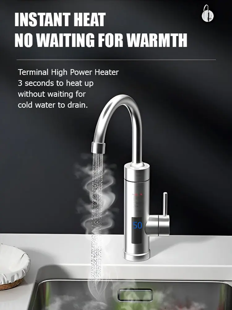 Instant Tankless Water Heater Electric Hot Water Faucet Kitchen Bathroom Tap Water tant Electric Tap Fast Heating Water Heater