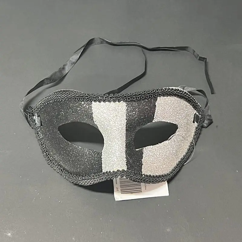 Masques de Mardi Gras plaqués or brillant pour hommes et femmes, accessoires de mariage Tim, costume de carnaval, cosplay de fête, accessoires de Noël, blanc