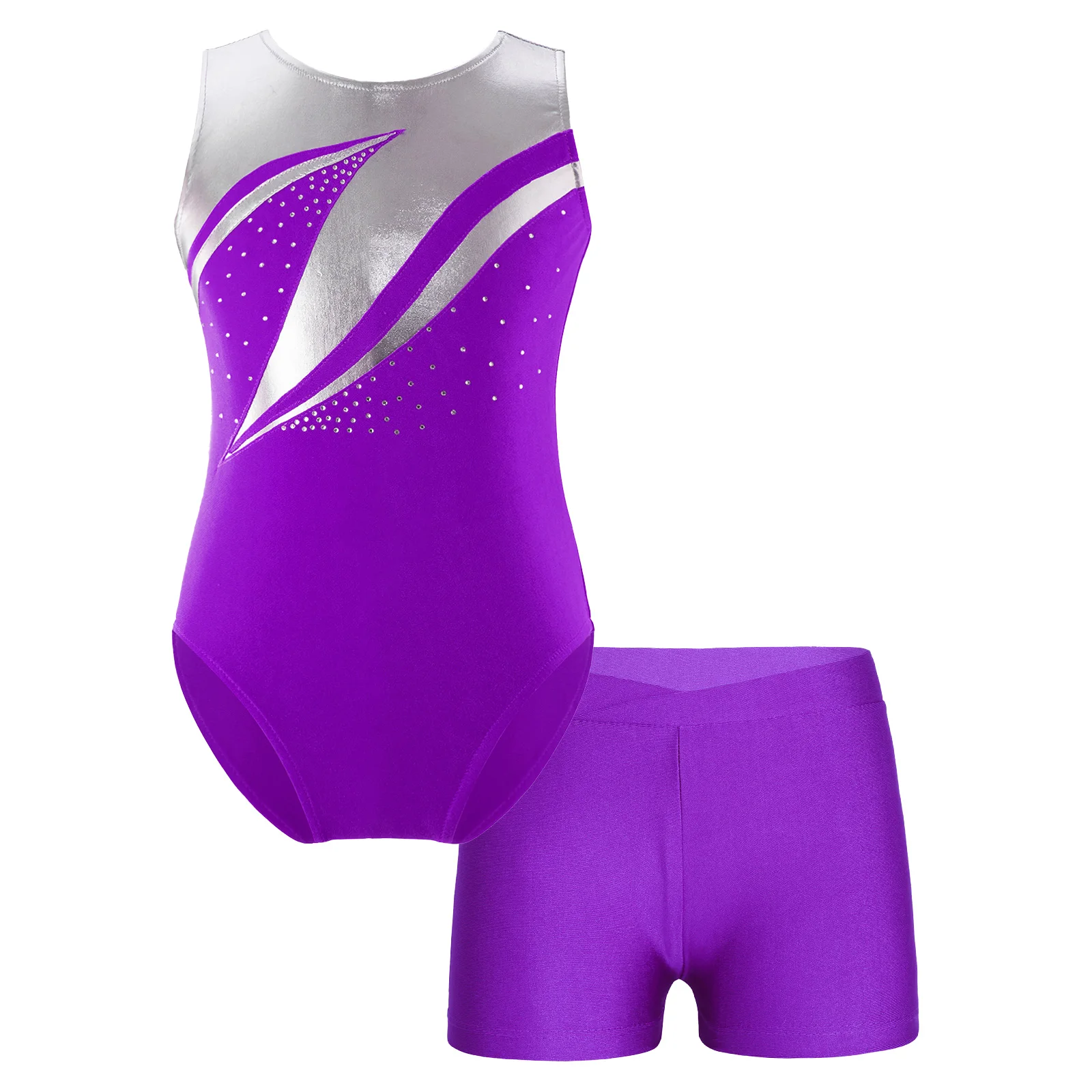 Bambini ragazze balletto ginnastica body con pantaloncini bambini balletto danza abiti Dancewear set per Yoga Unitard pattinaggio tuta