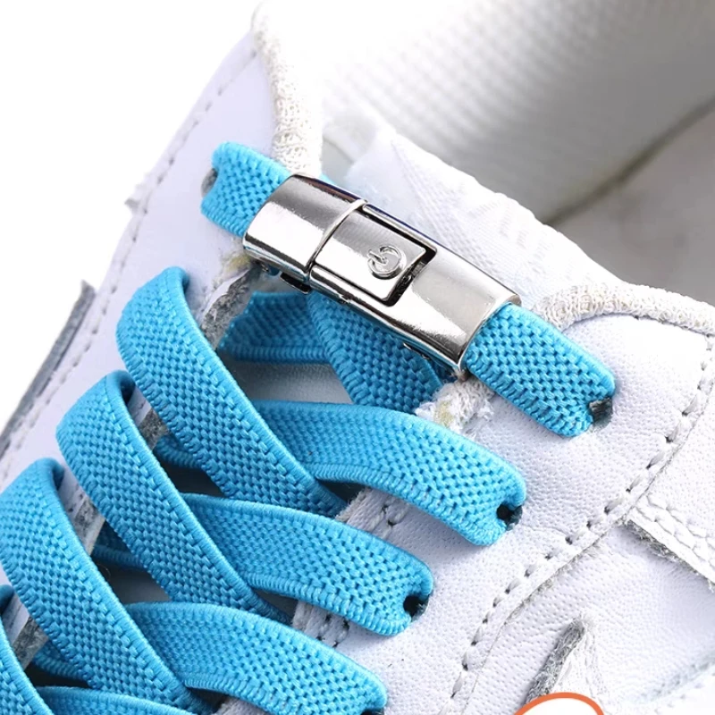 8MM 2023 No Tie Shoe Laces Press Lock Shoelaces Without Ties Elastic Laces Sneaker Kids Adult Widened Flat Shoelace for Shoes