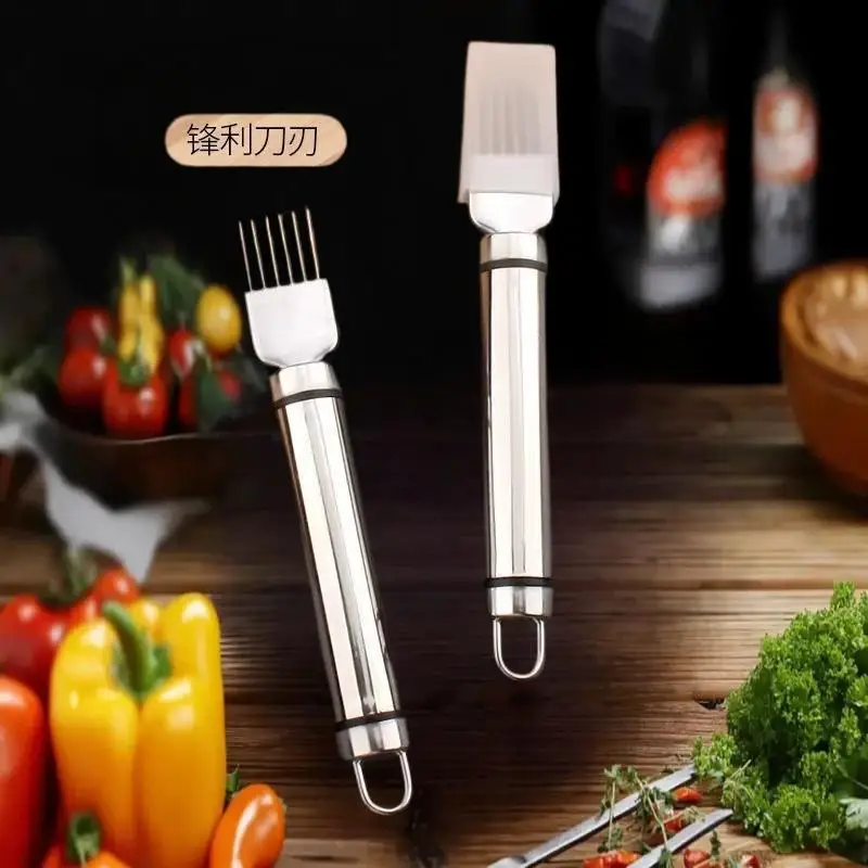 【YA】Stainless Steel Shred Silk The Knife Vegetable Garlic Cutter Food Speedy Chopper Green Onion Cutter Portable Kitchen Tool