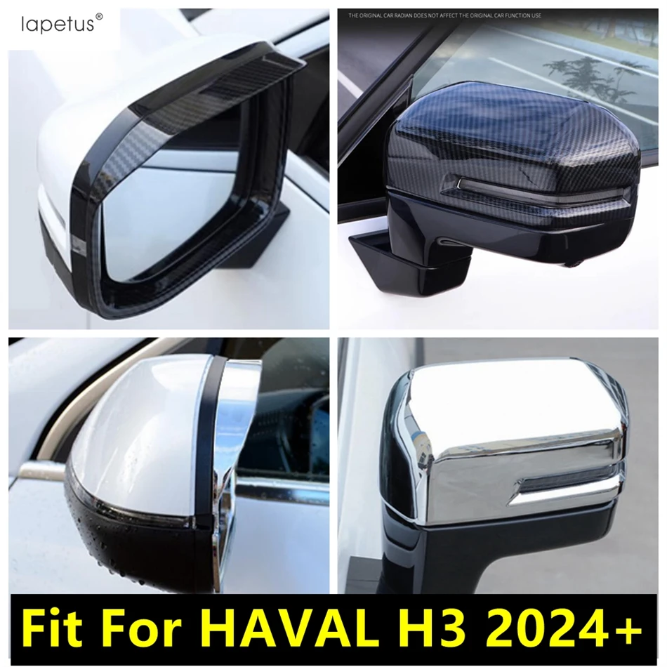 

For HAVAL H3 2024 2025 Rearview Mirror Cap Rain Shade Rainproof Mirror Eyebrow Cover Trim ABS Chrome / Carbon Fiber Accessories