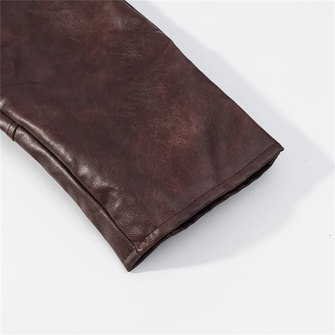 Women's Retro Brown Leather Jacket Loose Fit Single-Breasted Lapel Casual Street Style Three-Button Fall 2025