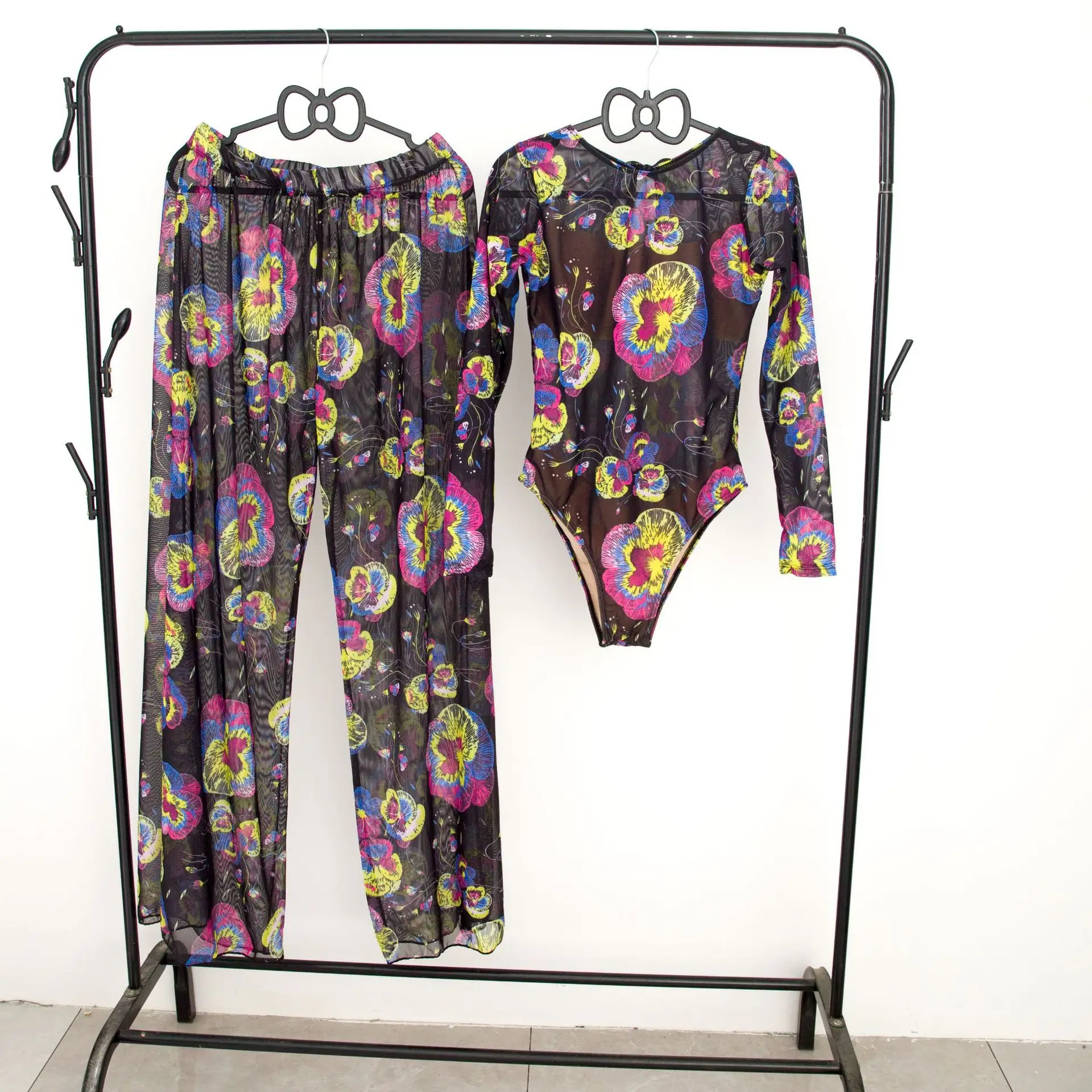 Conjunto de traje de baño de bikini de una pieza, pantalones talla única más grande