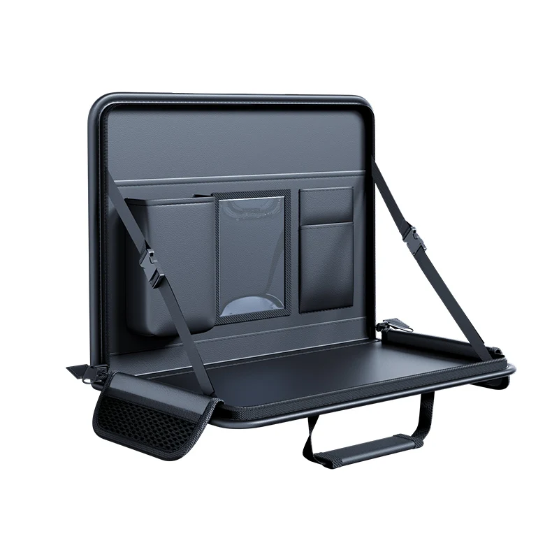 Immagine 7: Supporto per laptop per auto Seggiolino per auto in pelle Tavolo per notebook sospeso Scrivania per computer portatile per auto Staffa per tablet da pranzo Organizzatore per alimenti