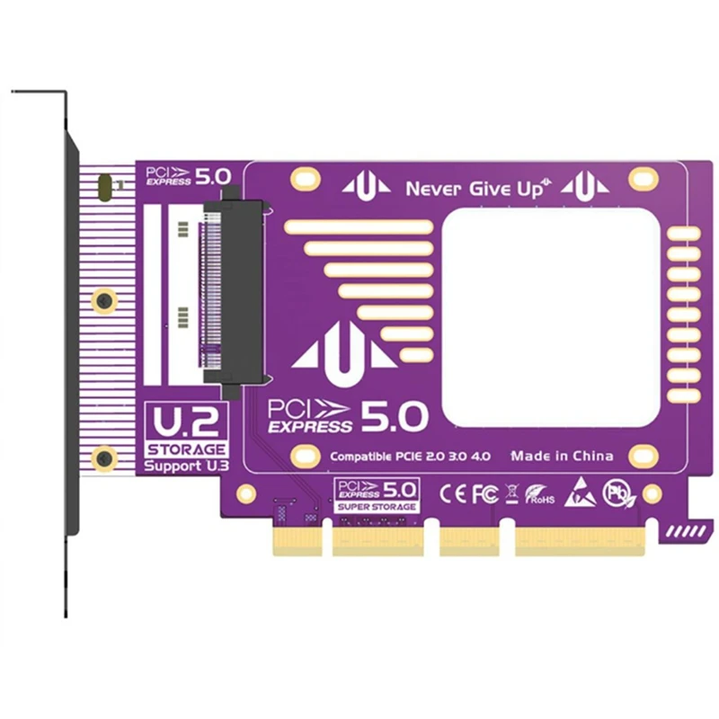 

Pcie To U.2(SFF-8639) Adapter, 128Gbps GEN5 U.2 SSD To PCIE X4 X8 X16 Expansion Card For Pcie 4.0/3.0/2.0