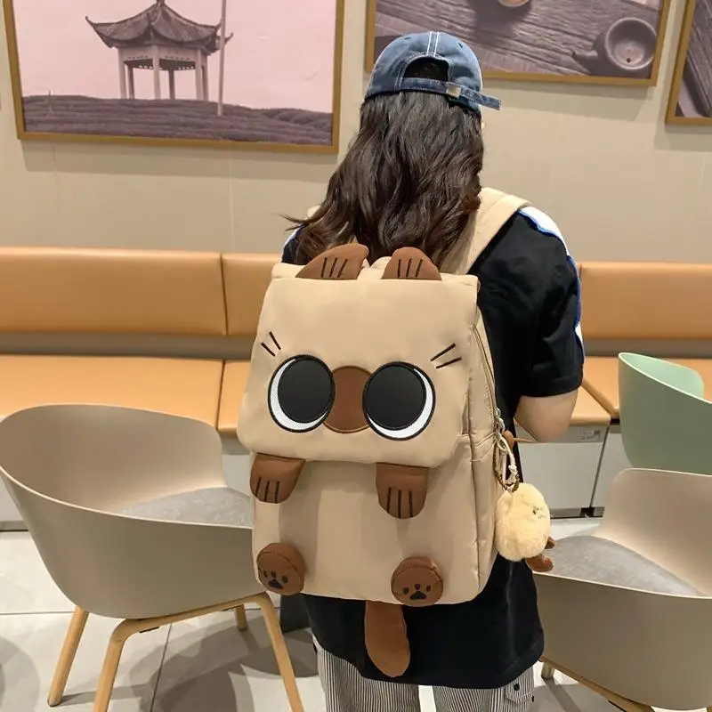 

Adorable Cartoon Backpack Large Capacity Versatile Student Bookbag High Aesthetic Value Dual-Shoulder Bag for Men And Women