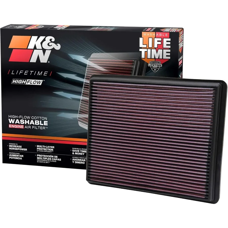

HighFlow Original Lifetime Engine Air Filter for Enhanced Performance: Boosts Power and Efficiency in 19992020 Cadillac Chevrol