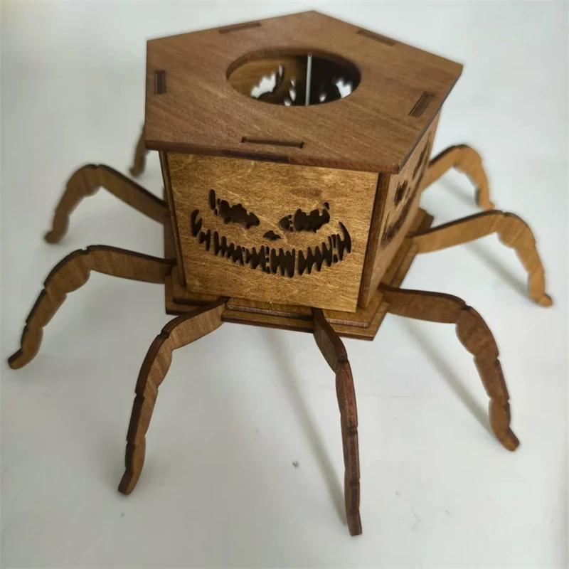 

Halloween Ghost Candlestick Spider Mini Lantern Candlestick Decorations Funny Letter Ornaments Wooden Crafts Party Gifts New