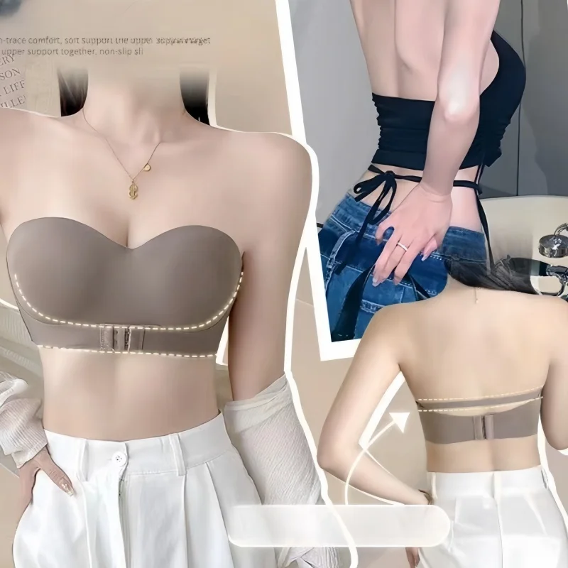 Seamless Push-Up Bras For Women 3/4 Cup Strapless Adjustable Bra Padded Brassiere Non-wire Comfort Underwear Sexy Lingerie S-XL
