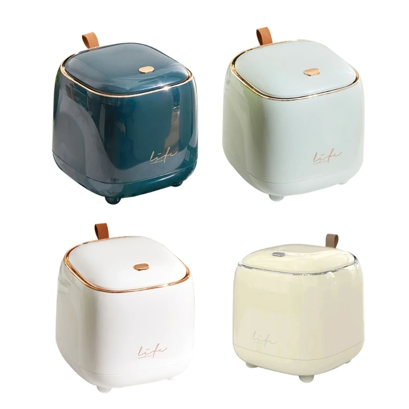 

Desktop Mini Trash Can with Lid Pressing Small Waste Bin Double Layer Garbage Basket Countertop Trash Bin for Tabletop