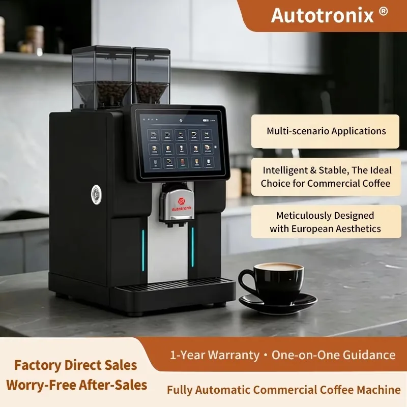 Commercial  Automatic Espresso Coffee Machine with 10-Inch Smart Display Dual Boiler & Integrated Grinder Best Coffee Machine