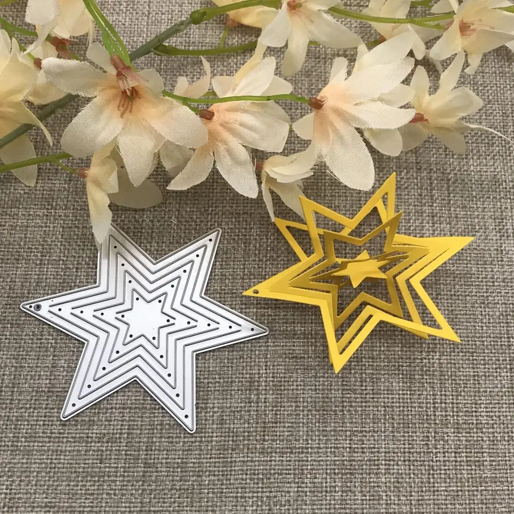 3D Star tag decoration Metal Cutting Dies Stencils For DIY Scrapbooking Decorative Embossing Handcraft Die Cutting Template Mold