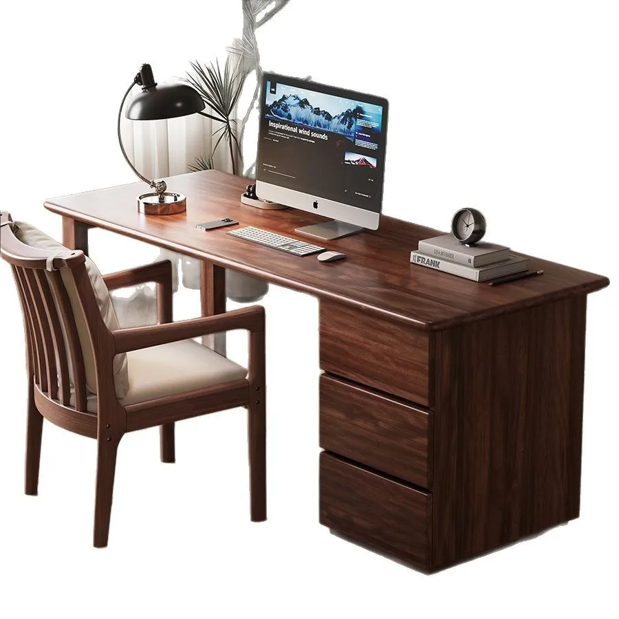 

Nordic solid wood desk, walnut, modern simplicity, study furniture set combination