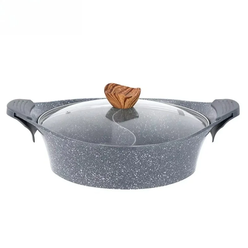 30 cm pressed aluminum, non-stick ceramic coating, induction bottom shabu