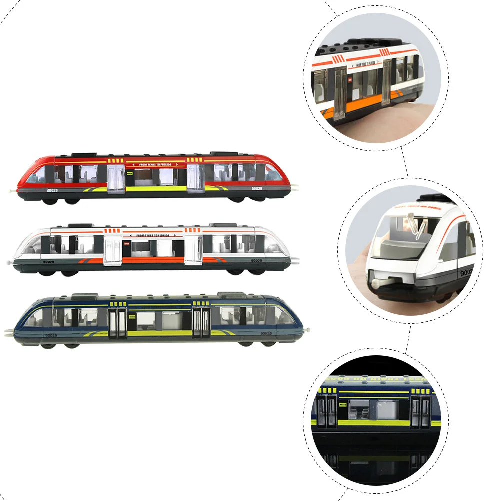 3 pçs conjunto elétrico para crianças liga de alta qualidade durável trem portátil simulação realista design conjuntos de trem para meninos 2-4