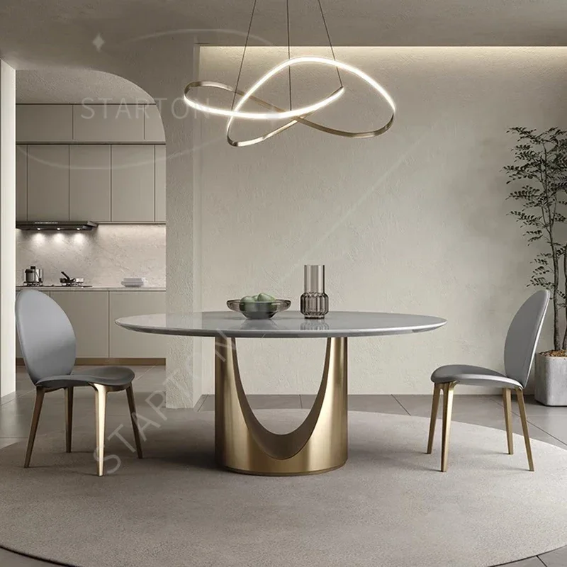 Oval Dining Table Ceramic Luxury Modern Rooms Cafe Dinning Tables Sets Kitchen Reception Marble Mesa Plegable Round Elegant