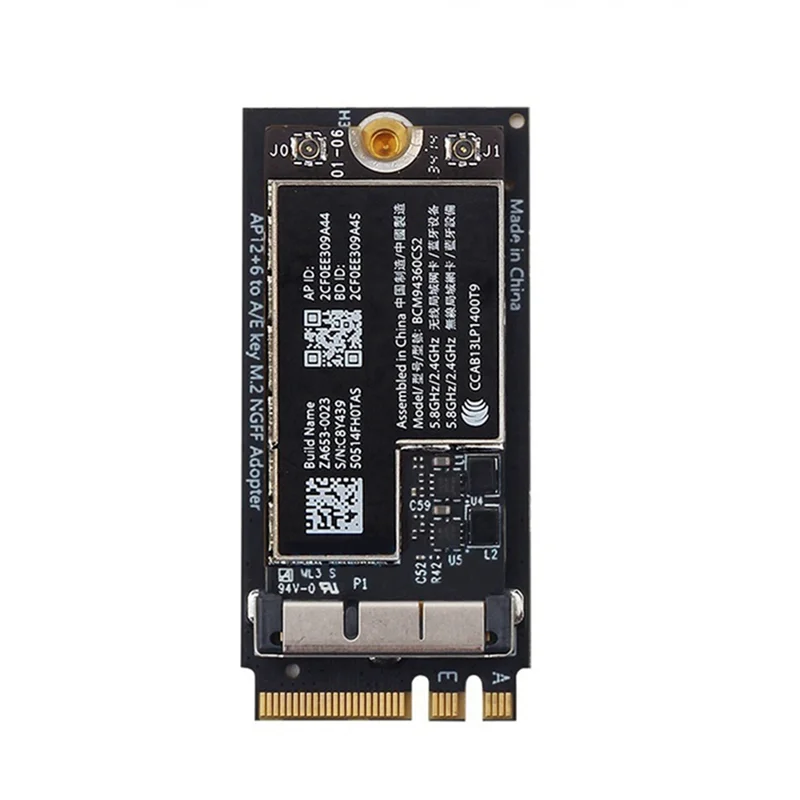 BCM94360CS2 Dual Band Wifi Card + NGFF M.2 Key A/E Adapter Card WIFI BT 4.0 802.11Ac Card for 11Inch A1465 13Inch A1466