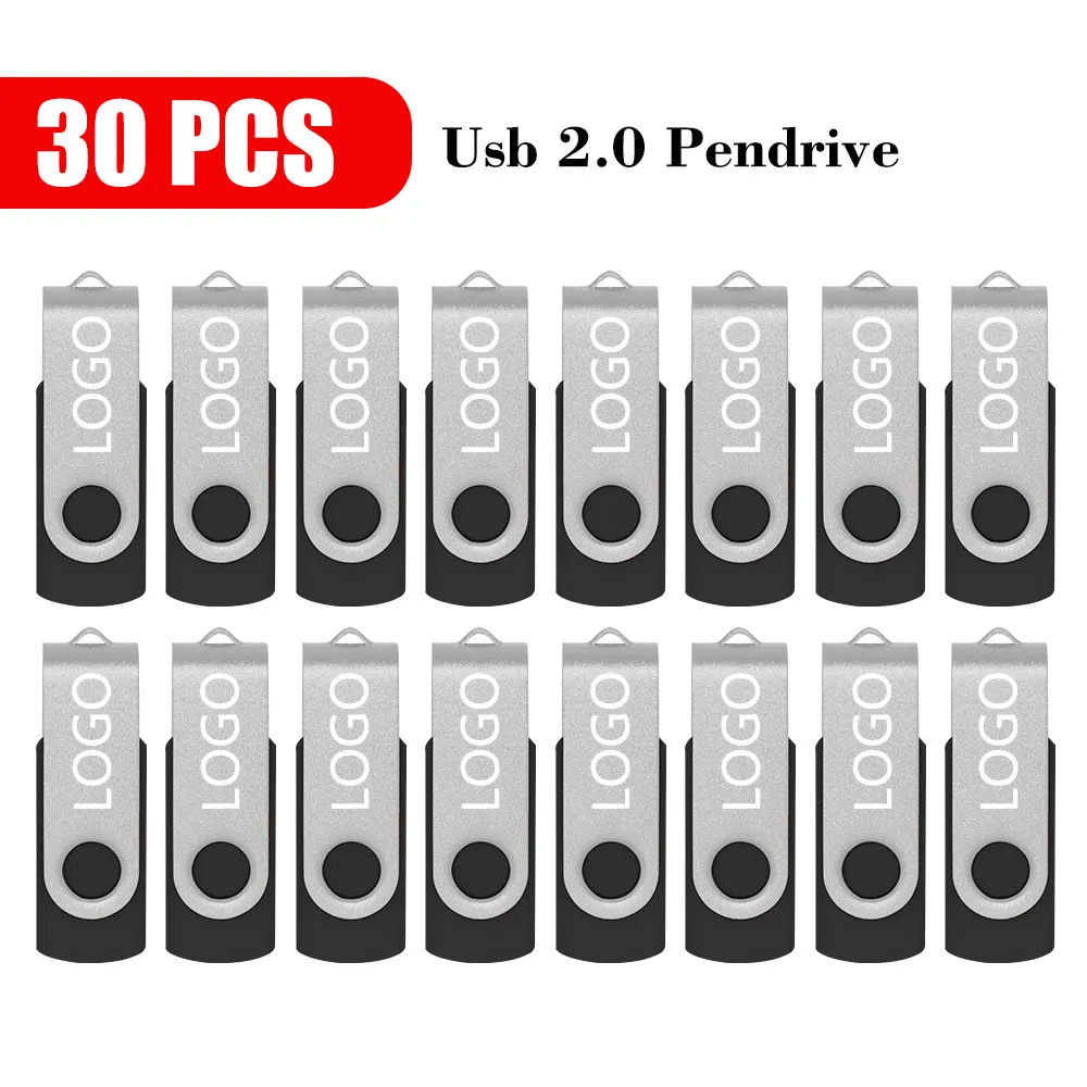 

30pcs/lot Free Logo Metal USB Flash Drive 64GB 32GB 16GB 8GB 4GB Pen Drive 2.0 Pendrive U Disk Memory Stick Cel Usb for Wedding