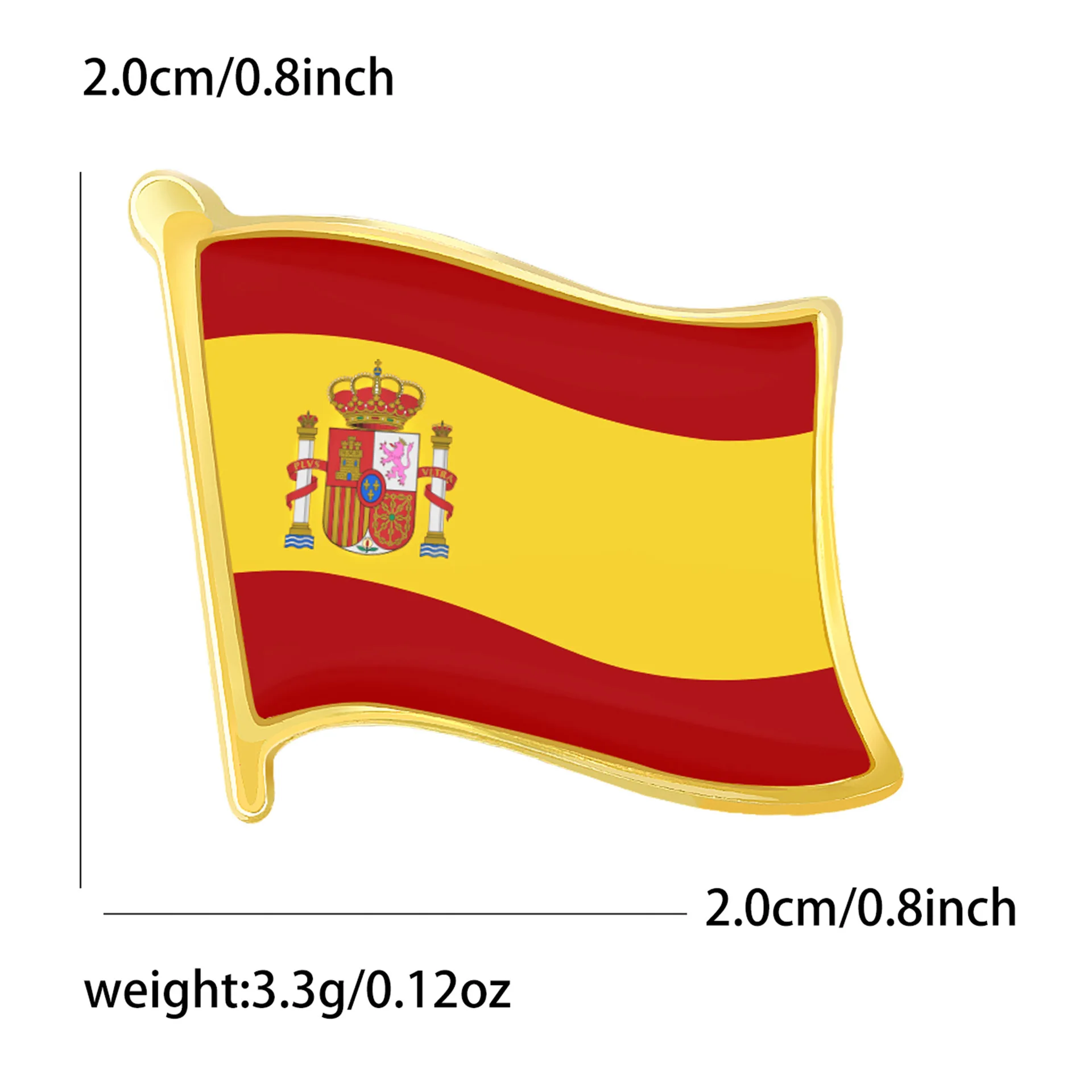 Exquisite Spanish small flag oil dripping brooch, collar needle, cufflinks, enamel versatile men's and women's clothing chest