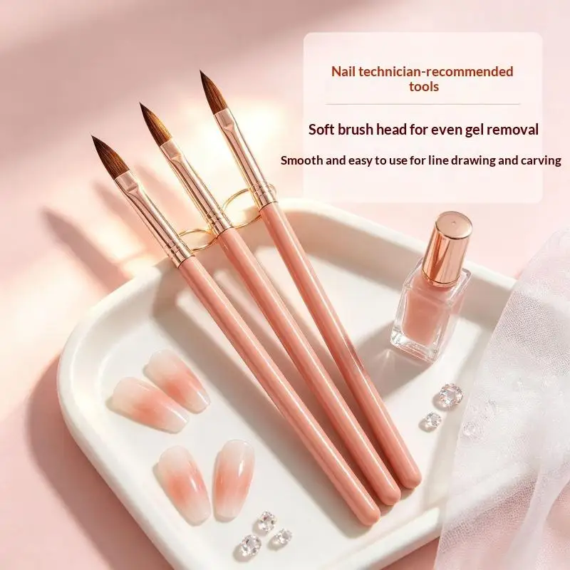 3Pcs Pink Wooden Rod Nail Art Crystal Pen Nail Brush Nail Art Pen Special Nail Art Set Nail Care Manicure Tools