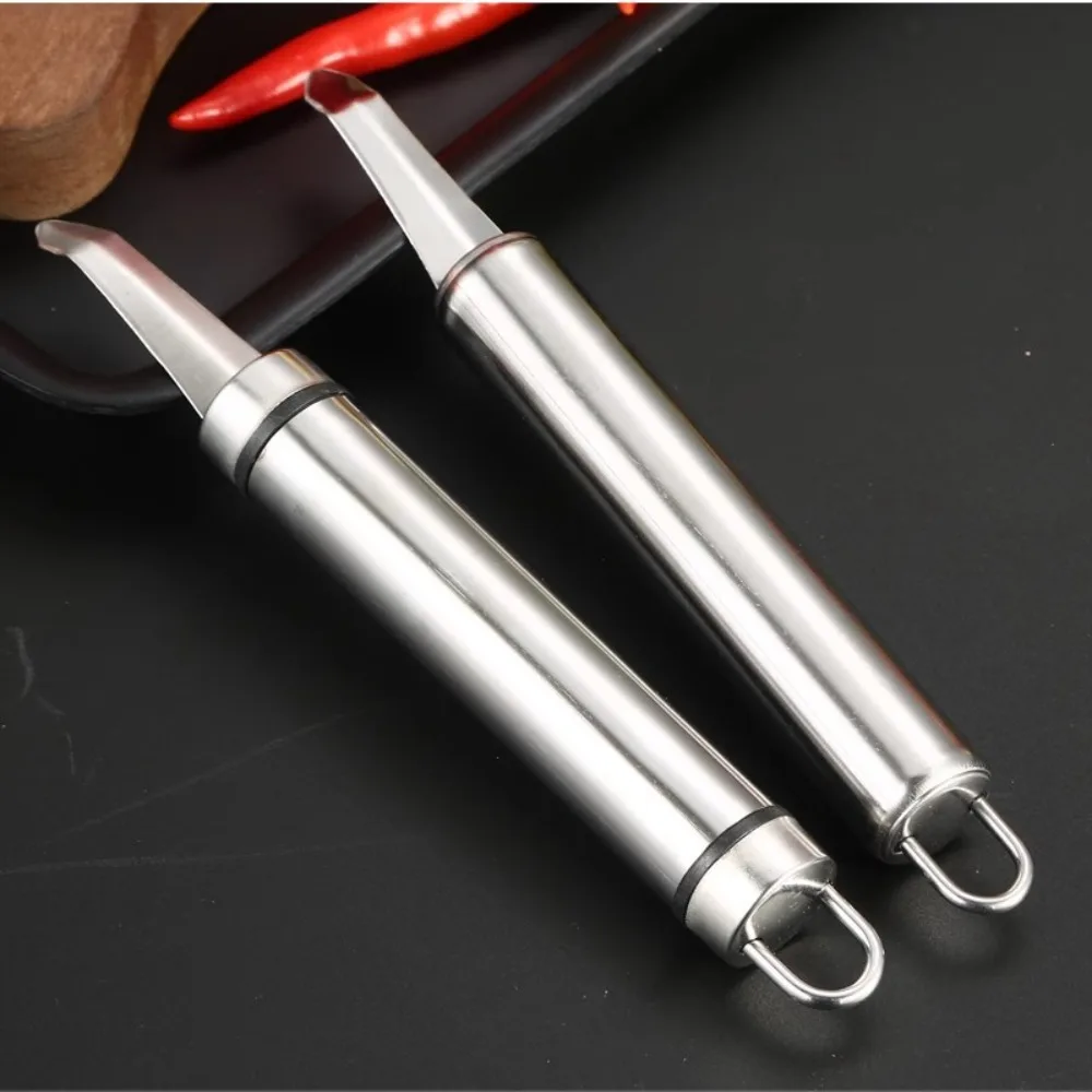 Stainless Steel Longan Corer Handheld Rustproof Cherry Core Remover Professional Silver Shrimp Line Digger Restaurant