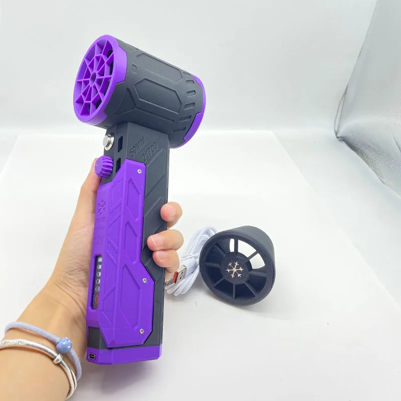 Violent fan 50MM Turbine Hand-held hair dryer Turbine small fan car washing, water blowing and dust removal Built-in batt