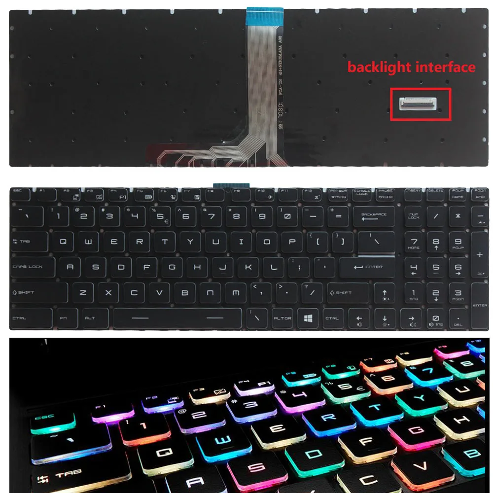 

New RGB Backlit US keyboard For MSI GE63 GE65 GL65 GP65 GE73 GS75 GL75 MS-17E5 GP75 GE75 MS-17E1 MS-17E2 Full Color Backlight