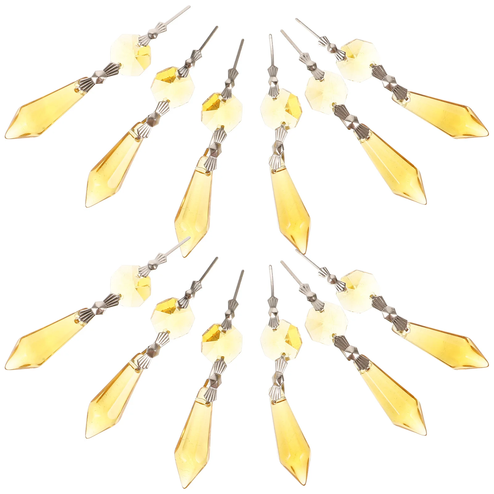 

20Pcs Chandelier Crystal Pendants Creative Design Reflective Effect for Curtains Lights DIY Yellow Chandelier Pendants