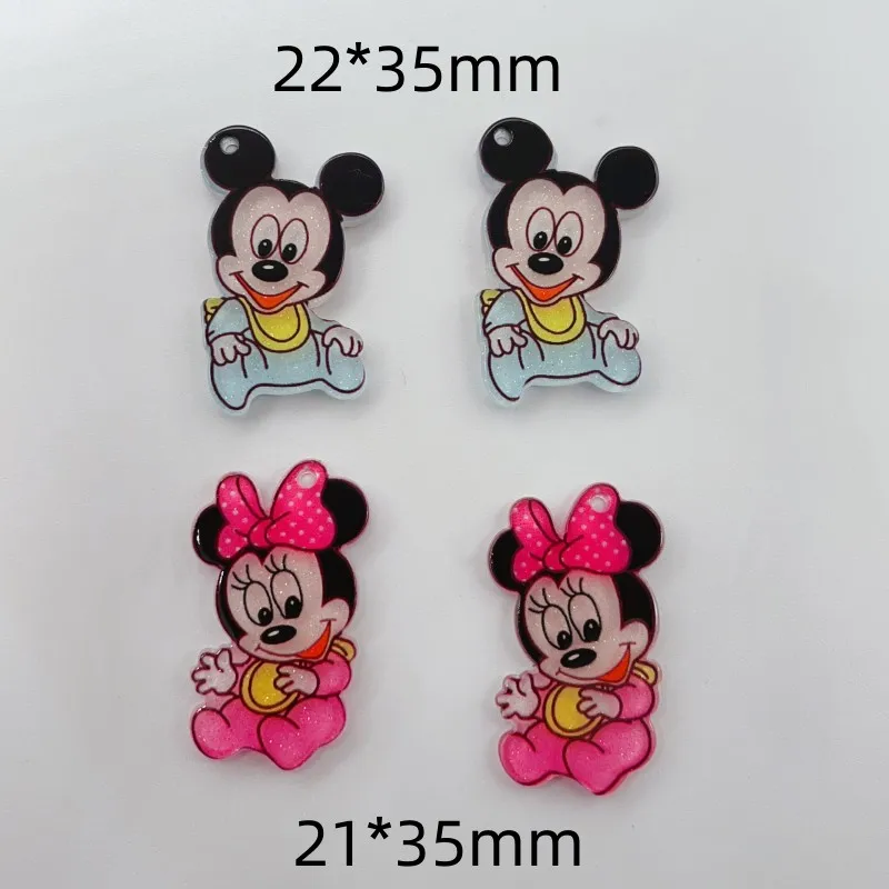 10PCS Mickey Minnie Mouse Cartoon Character Avatar DIY Jewelry Accessories Pendant Necklace Pendant Handmade Material