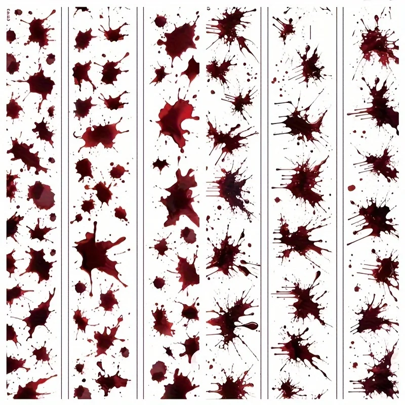 1 Roll Gothic Planner Stickers - Blood, Lightning & Gear Designs for Journaling, Halloween Party, DIY Crafts & Horror Decor