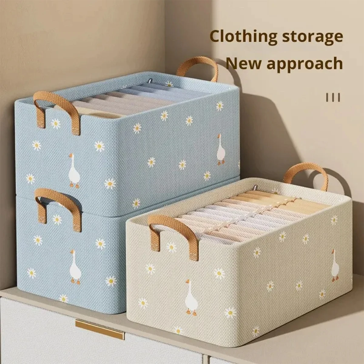 47*28*20cm Home Underwear Socks Fabric Storage Box Living Room Dormitory Sundry Storage Basket