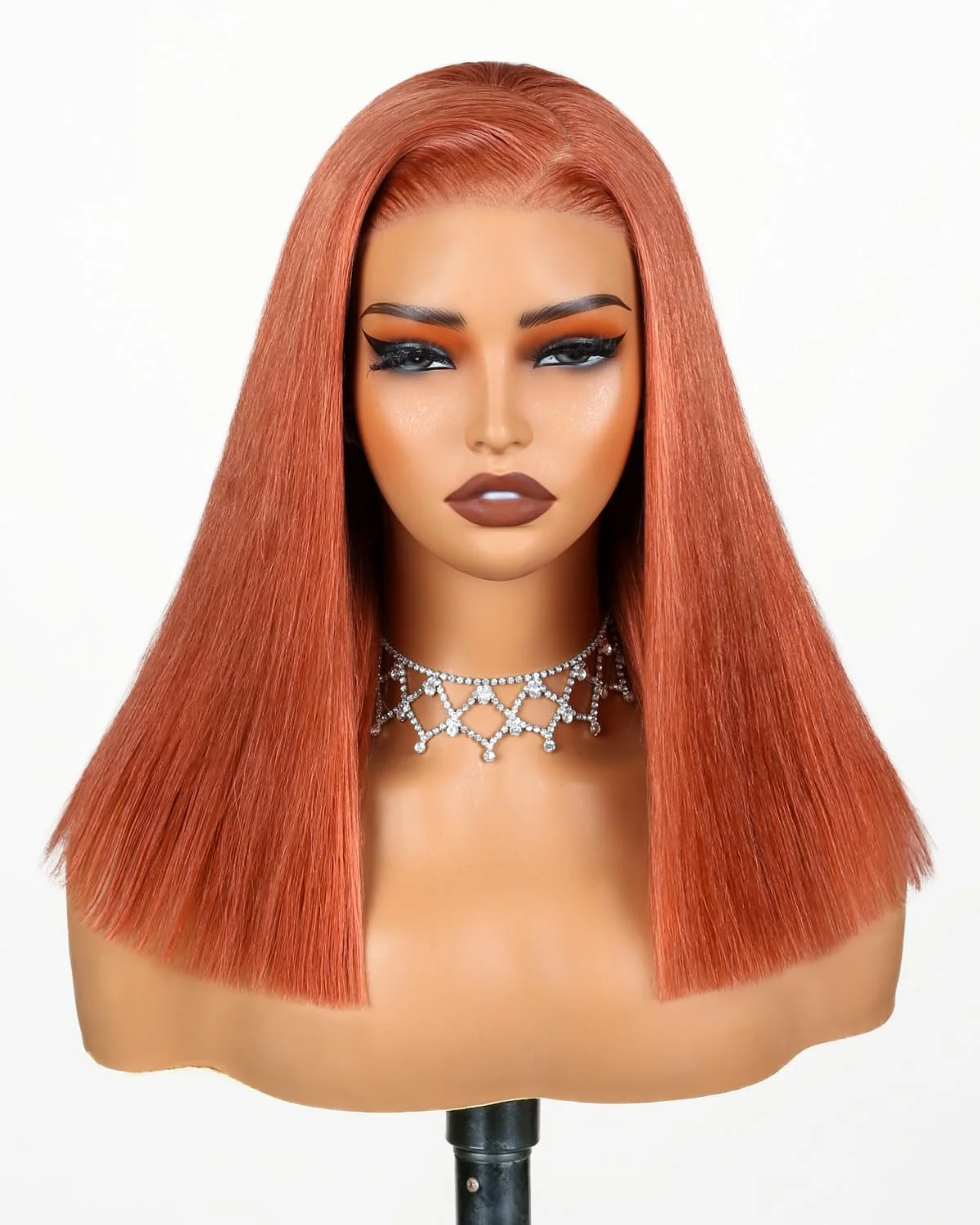 

Имбирно-оранжевый парик Боб, человеческие волосы, 8 дюймов, 13X4, рыжие парики спереди, для чернокожих женщин, плотность 210%, короткие прямые