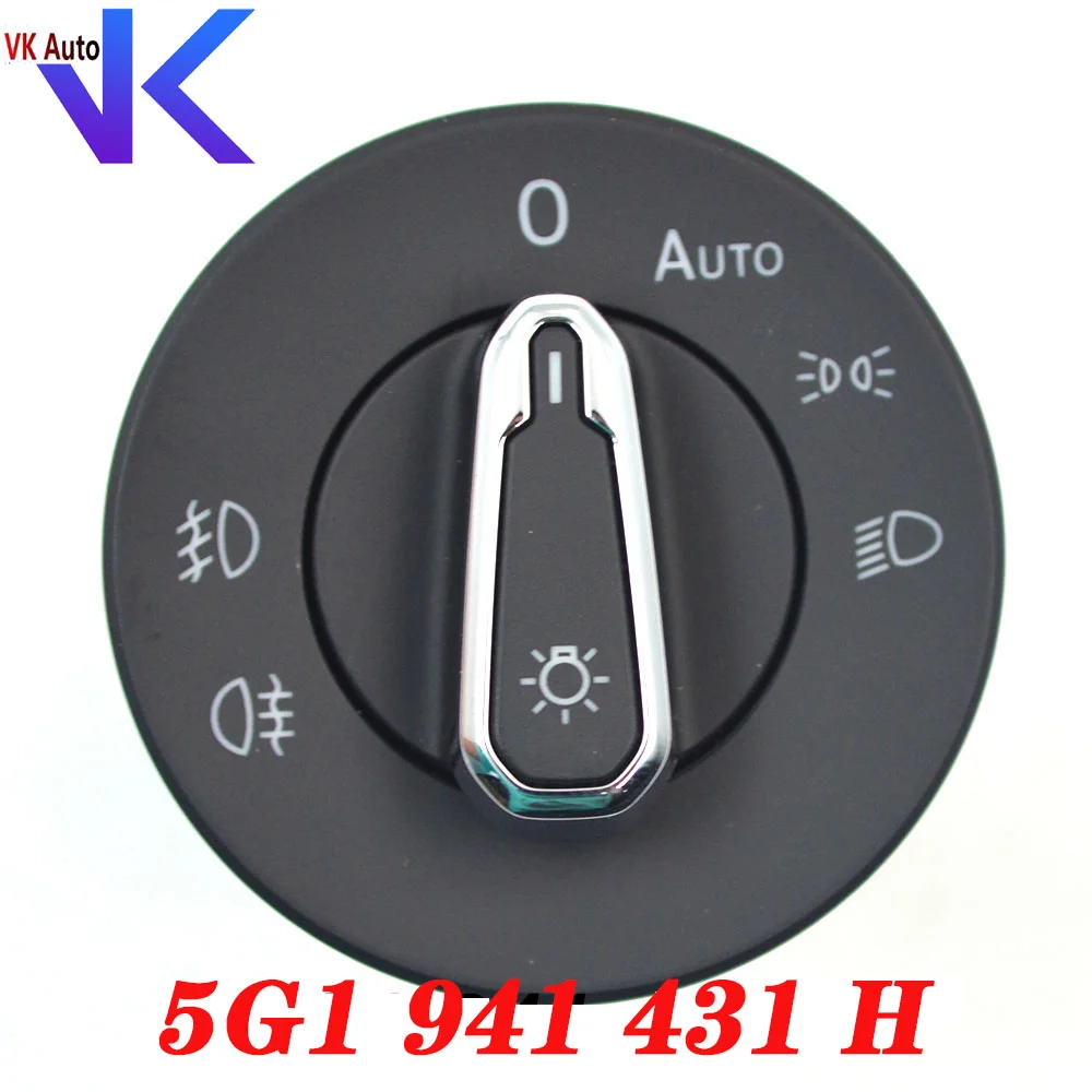 5G1941431H  New Automatic Chrome Headlight Control Switch For VW Jetta A7 Vento Passat Bora 2019 2020 2021 5G1941431H