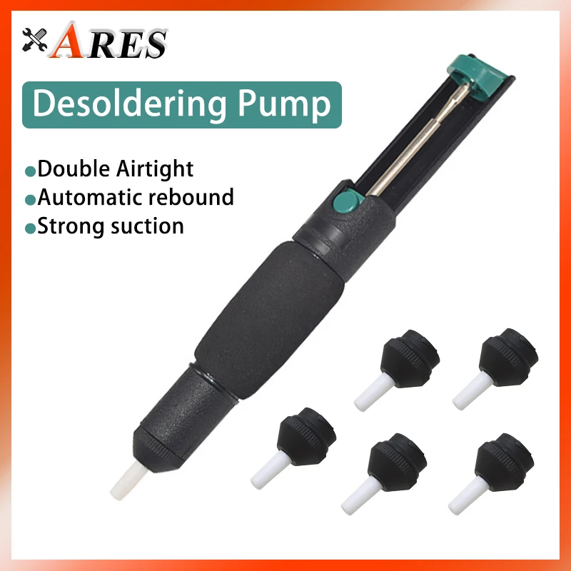 Desoldering Pump Suction Tin Vacuum Soldering Iron Desolder Gun Welding Solder Sucker Plastic Powerful Removal Tools With Nozzle