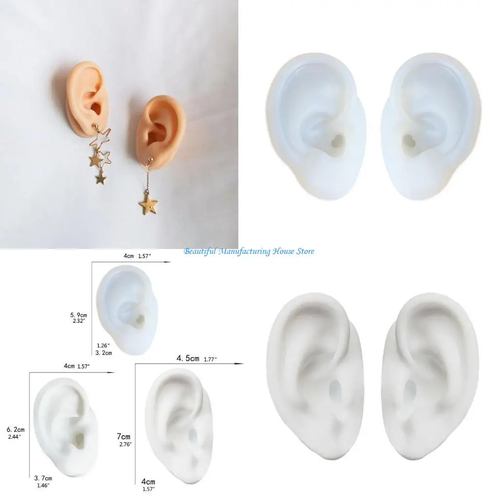 E56A Ear Model Puncture Perforation Practice Teaching Display Props Ear Studs Stand