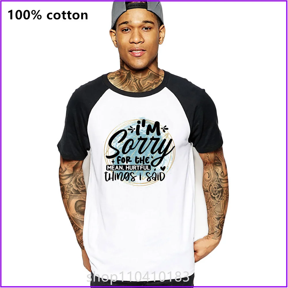 I'M Sorry For The Mean. Hurtful Accurate Things I Said Funny T Shirts For Men'S Women Tshirt T-Shirt  Clothing Blank Black Graph