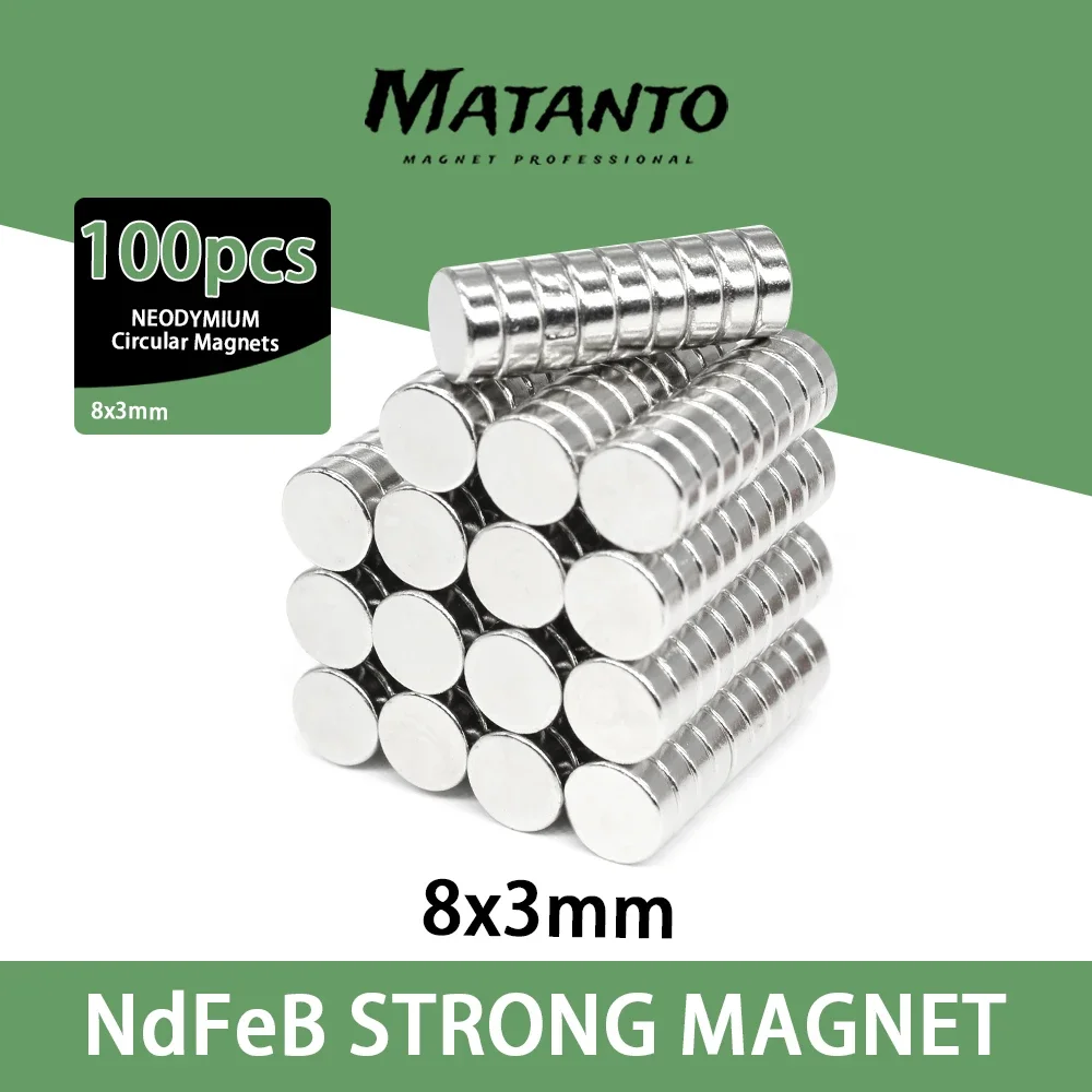 20-300PCS 8x3mm Small Round Rare Earth Magnets Strong 8x3mm N35 8mm x 3mm Permanent Neodymium Disc Magnets 8*3 mm