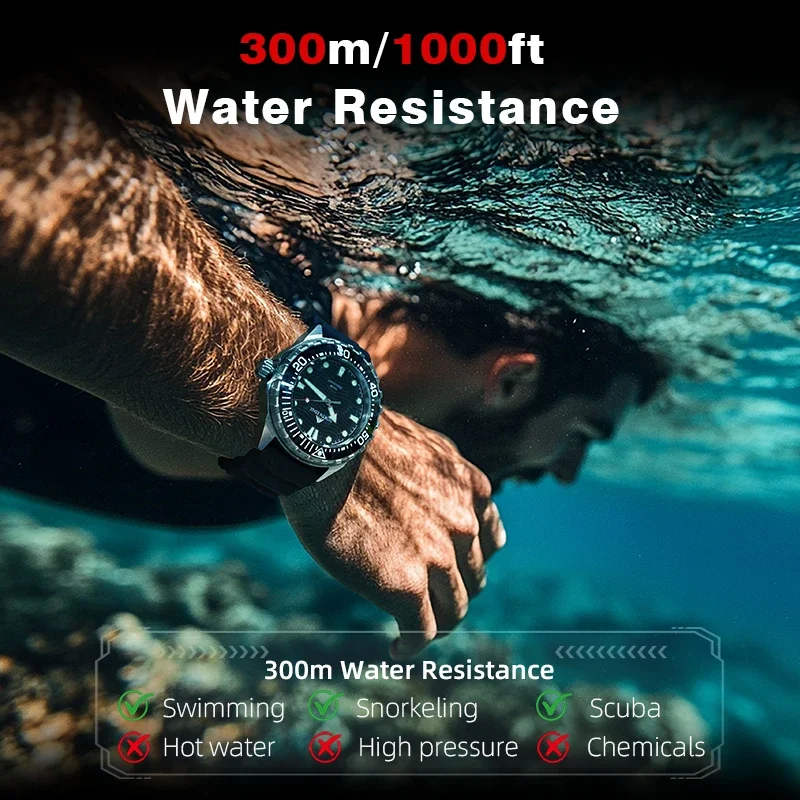 2025 New NORTH EDGE TRITON Solar Powered Dive Watch Men Luxury Quartz Watches For Men 316L Stainless Steel Case Waterproof 300M