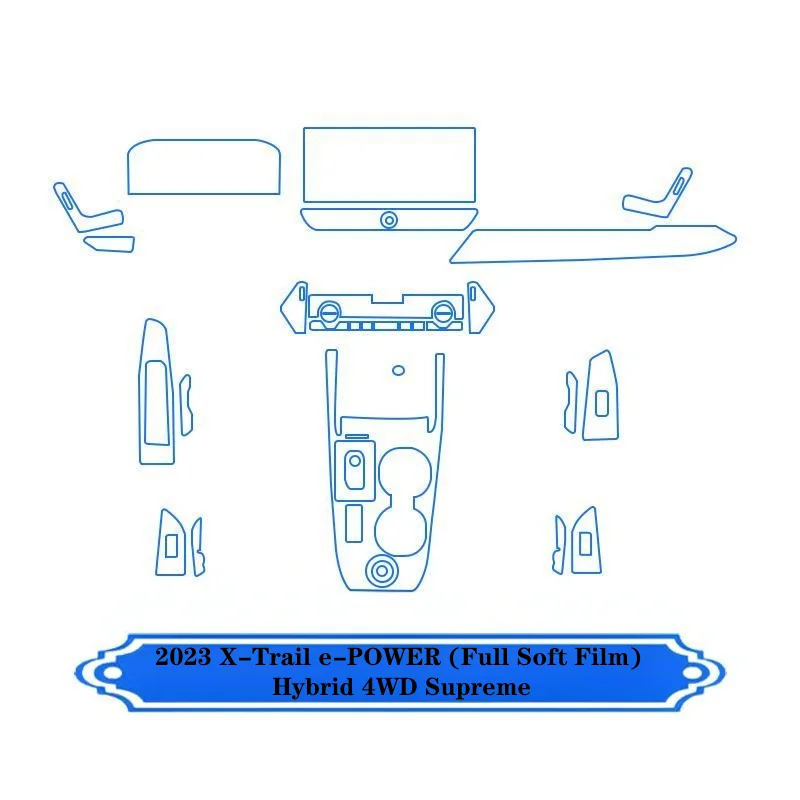 For 2023 X-Trail e-POWER full set super hybrid 4WD supreme interior film screen center console modification film