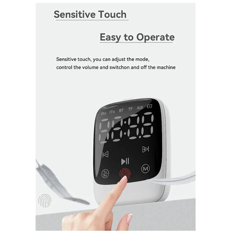 2-In-1 Bluetooth 5.3 Receiver Transmitter White ABS Desktop Computer Old Speaker Old Speaker Amplifier Converter