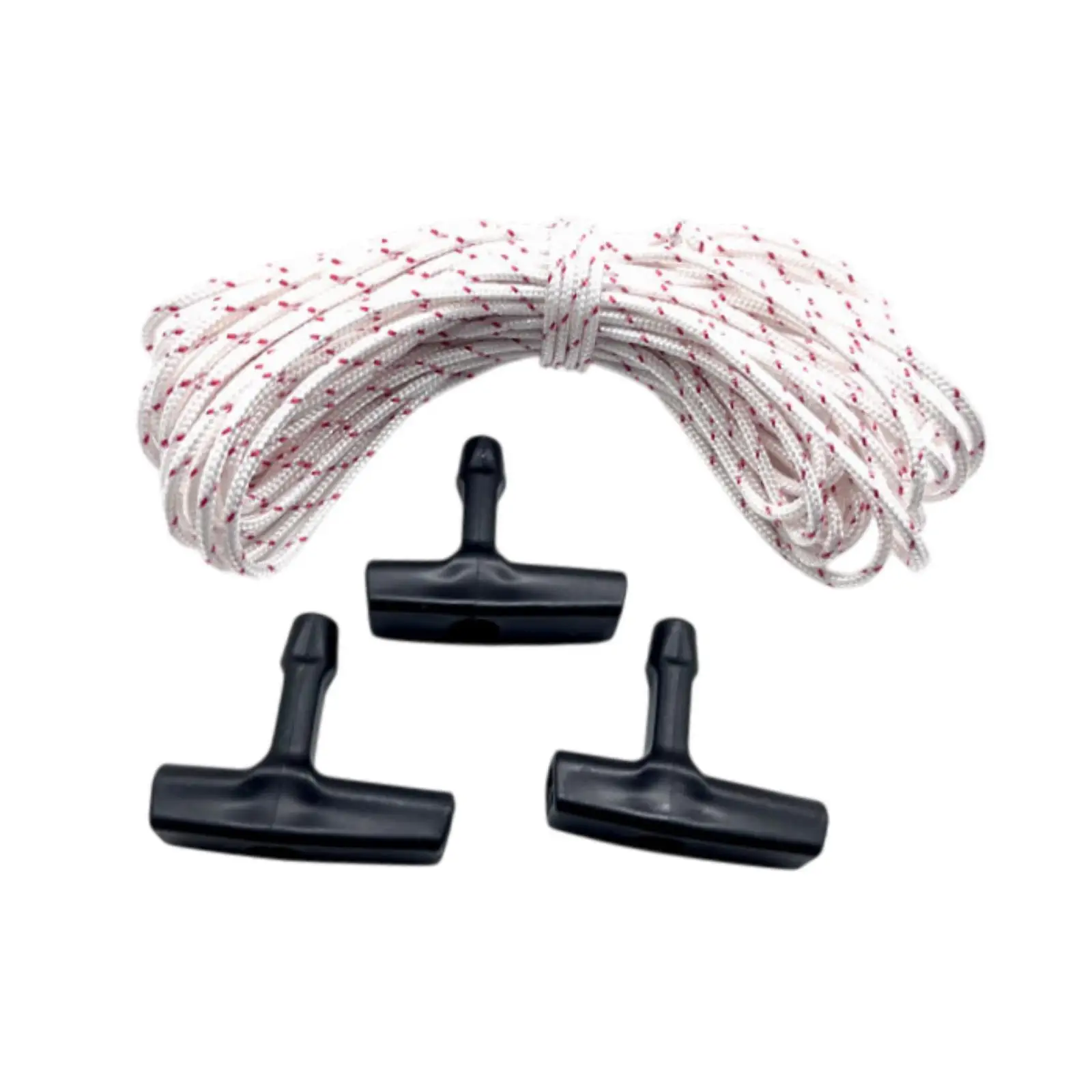 3x Pull Cord Rope with Starter Handles 10 M Rope Spare Parts Easy to Install