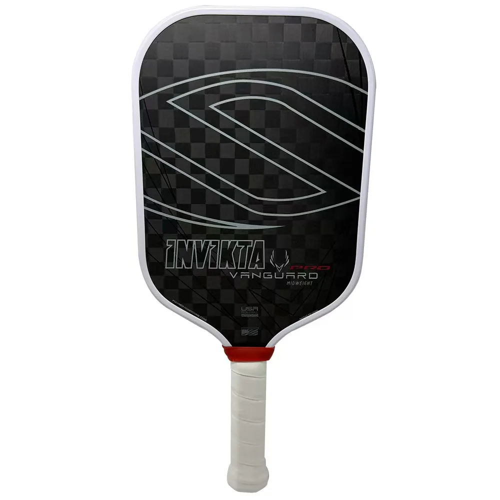 SLK Vanguard Pro Invikta Pickleball Paddle 4 Layer Elite Raw 12K Carbon Fiber Thermoformed Foam Edge USAPA Mid Weight 16mm Thick