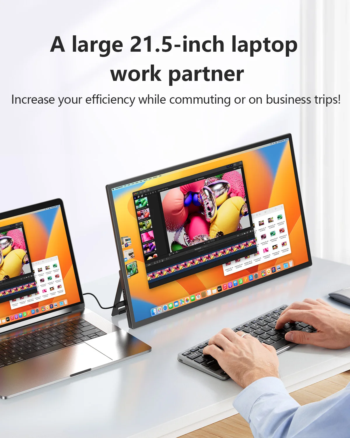 شاشة كمبيوتر UPERFECT UMax 21 Touch مقاس 21.5 بوصة وشاشة تعمل باللمس 120 هرتز ودقة 1080 بكسل و1300:1 IPS مع منفذ USB C ومنفذ HDMI لأجهزة الكمبيوتر المحمولة وأجهزة Mac والهواتف وأجهزة Xbox وPS5 وأجهزة Steam وشاشة ألعاب