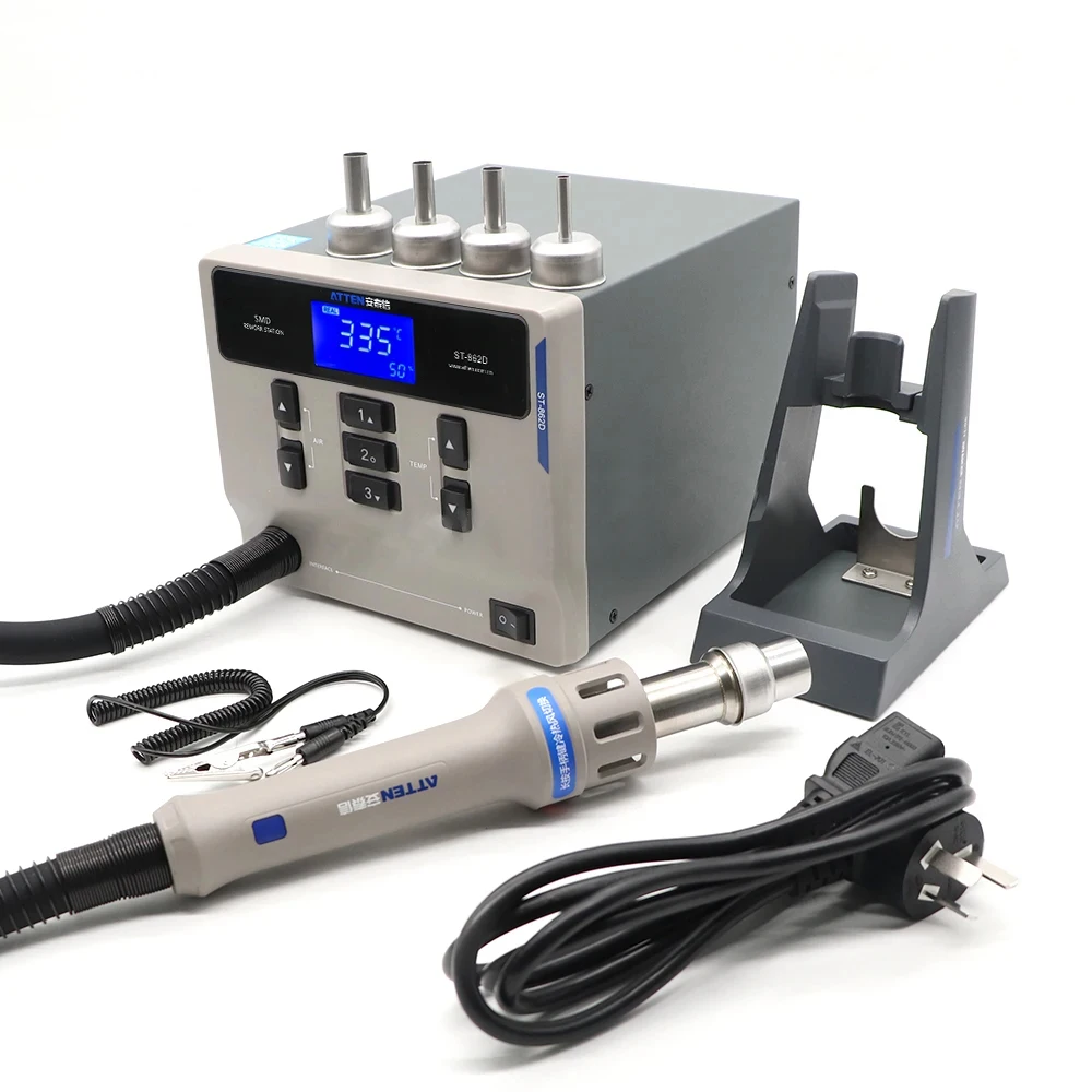 ATTEN St-862D 110V / 220V 1000W Hot Air Gun Digital Display BGA Rework Station Automatic Sleep Repair Desoldering Station