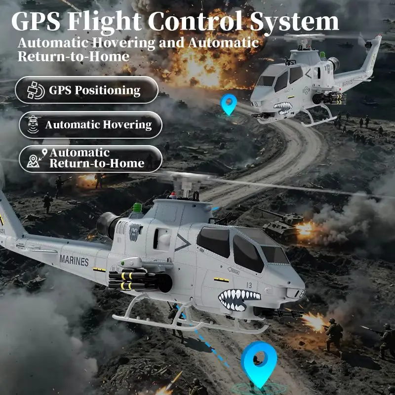 YXZNRC YU XIANG AH 1 Cobra RC Helicopter F112S 32 To 1 Scale GPS Positioning Aileronless Armed For Adult Hobby Enthusiasts
