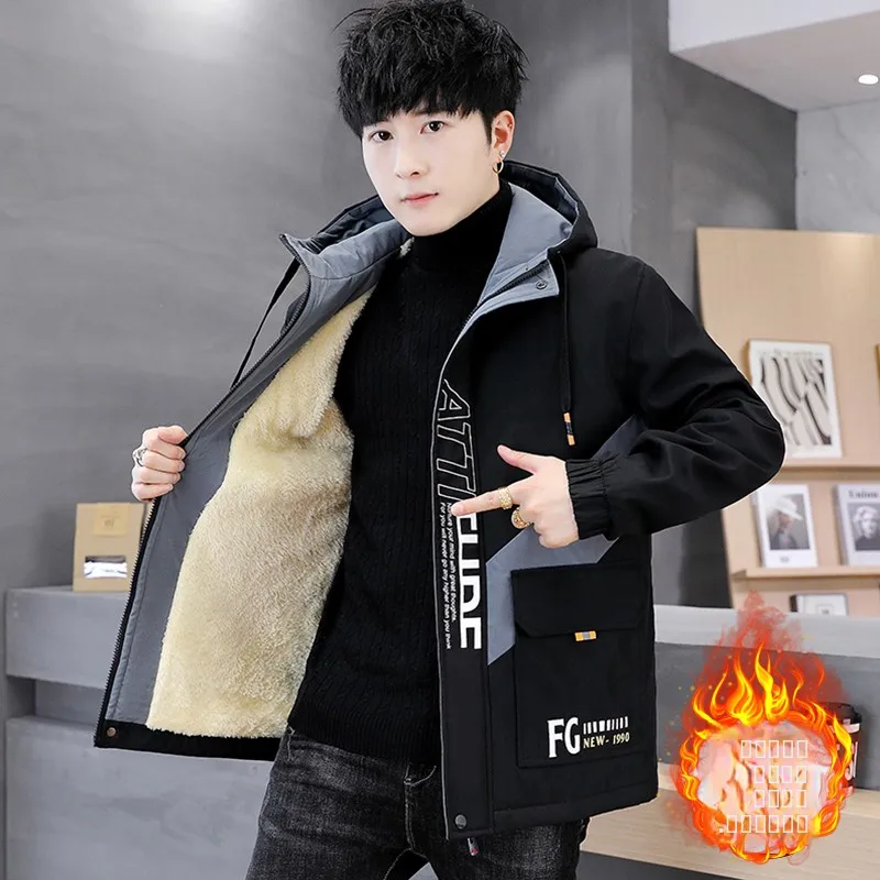 

Мужская утепленная куртка Fce на осень-зиму, молодежная, теплая, хлопковая, верхняя одежда, модный зимний образ