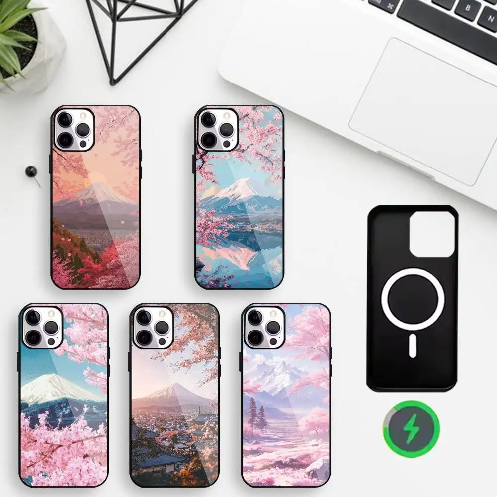 

Mount Fuji Phone Case For iPhone17,16,15,14,13,12,Wireless charging protective case soft cover
